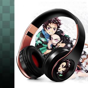 Demon Slayer Kamado Tanjirou Cosplay Props Trådlösa hörlurar Bluetooth Stereo Folding Headset Over Head Gaming Disco Earphone