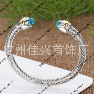 Designer Jewelry Bracelet Fashion Brand Davids Aa Bracelet Popular Woven Twisted Thread Opening 7mm Colored Diamond