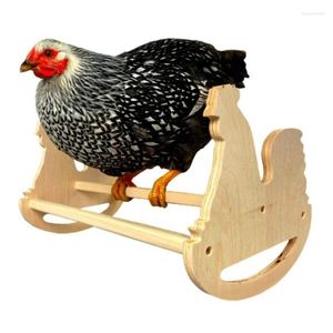 Andra fågelförsörjningar Coop Chicken Rocking Roosting Bar Solid Strong Natural Wood Swing Ladder Perch Toy för Roosters Pollos Baby Chicks