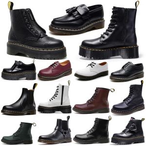 Designer Boots Drs Womens Mens Martenes Boot Ankle Mini Platform Doc Booties Yellow Low Top Leather Winter Snow Boot OG 1460 Smooth Oxford