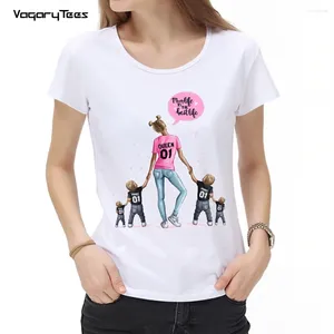 Women's T Shirts Fashion Family Matching Clothes Mom With Son Daughter Mum T-shirt Kids Girl Boys Member Of My Casual Loves Mama Shirt