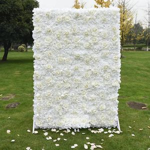 Decorative Flowers Artificial Flower Wall Backdrop Romantic DIY Christmas Wedding Decoration Birthday Party Shop Window White Color Panels