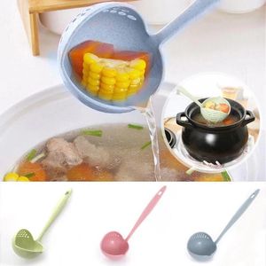 Spoons Selling 2 In 1 Long Handle Soup Spoon Home Strainer Cooking Colander Kitchen Scoop Plastic Ladle Tableware