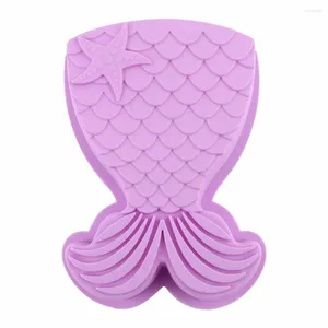 Moldes de cozimento 3D cauda de peixe em forma de bolo de silicone molde sereia artesanal sobremesa mousse bandeja de chocolate moldes de doces