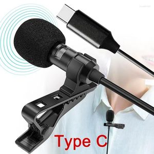 Microfoni Microfono lavalier USB C per registrazione video Mini microfono clip-on tipo C/3,5 mm Plug Play Lav Telefono Android PC Laptop