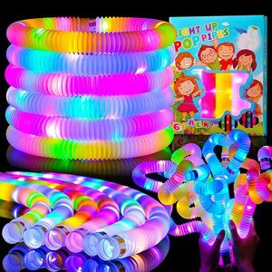 1224PCSParty Fluorescenza LED Bastoncini luminosi Bracciali Collane Forniture al neon per matrimoni natalizi Tubi luminosi colorati 240126