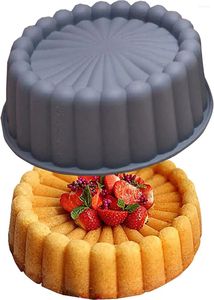 Baking Tools Silicone Charlotte Cake Pan Reusable Mold Fluted Nonstick Round Molds For Shortcake Cheesecake Brownie Tart Pie