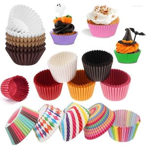 Bakning formar 100-1000p cupcake cake mögel muffin box oljesäker papper hållare kopp fall verktyg diy dekorera födelsedagsfest leveranser