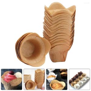 Moldes de cozimento 100pcs estilo lótus copos cupcake forros muffin copo de papel bolo forro à prova de óleo