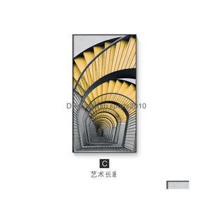 Pinturas Building Wall Art Poster Cor Brilhante Pintura de Lona Nodic Decoração de Casa Fotos para Sala de Estar Cama e Corredor Hd Drop DHDQL