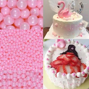 Fontes de festa 50g comestível colorido rosa açúcar contas pérola bolas bolo cozimento polvilhado com material de decoração