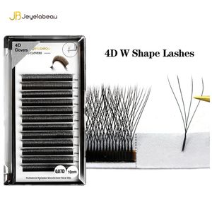 Super Soft 4D W Shape Lashes Clover Bloom Handgjorda Premade Volume Fans W Eyelash Extensions Natural Individual Lashes 240123