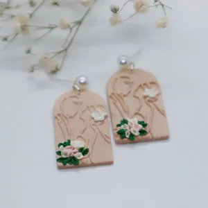 Dangle Earrings Redamancy Handmade Polymer Clay Drop for Women Bridal Bridesmaid Pearl珍しいジュエリーアクセサリーギフト