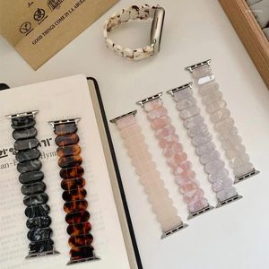 Watch Bands Korea Elastic Resin Strap for Apple 41mmm 38mm 40mm 49シングルツアーガールブレスレット腕時計IWATCH 8 7 6 SE 5 4 3