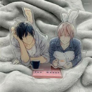 Keychains Anime 10 Ten Count Shirotani Kurose Yaoi Rihito Takarai BL Couples Stand Figure Model Display Desk Decoration Accessories