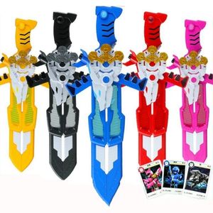 Minifors x Deformacja broń broń mini siła trzy tryb Transformation Sword Toys z dźwiękiem i światłem figurki zabawkowe dzieci 240130