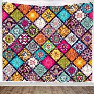 Tapisserier vintage etniska mandala tapestry lila bohemisk vägg kawaii tryckt hemrumsdekor