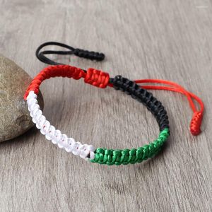 Strand Ulusal Bayrak Örgülü Bilezikler Bangles Kadın Erkek Dokuma İplik Halat Ayarlanabilir Cazibe Bilezikleri Moda Ülke Devlet Takı