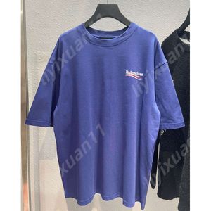 Balanciagas Bomber T-Shirt Yaz Yeni Paris Nakış Klasik Tasarımcı Lüks Erkek Kadınlar Üst Mektup Pamuk Giyim Kısa Kollu Yuvarlak Boyun 6419