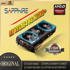 Schede grafiche Sapphire AMD READON RX VEGA64 8G NITRO 14nm 4096bit GPU Viedo Card Desktop PC Mappa di gioco utilizzata