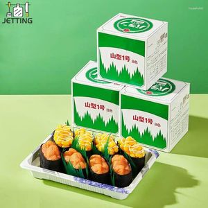 Dekorativa blommor 100/200/1000pcs Green Leaf Japanese Food Sushi Decoration lämnar gräs kreativa plast sashimi dekorverktyg