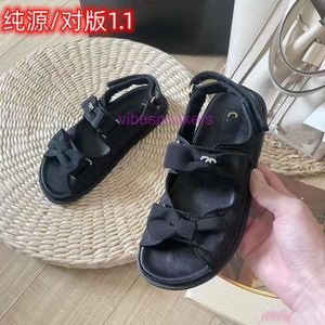 Slides Designer Sandal Chaneles Heels Shoes Rhinestone Bow Sandals for Womens Outerwear Summer Sports Soft Soled Beach Roman Woman