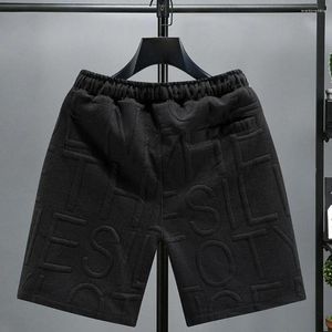 Pantaloncini da uomo vestibilità ampia da uomo con coulisse Sport tinta unita vita elastica sopra il ginocchio con tasche casual quotidiano per