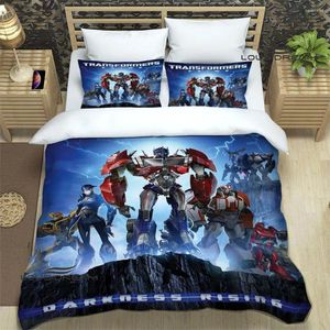 Set di biancheria da letto T-Transformers Cartoon squisiti articoli da letto Set copripiumino trapuntato regalo di compleanno di lusso