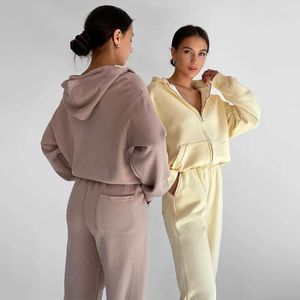 Women's Two Piece Pants Casual Sweatsuit Sets Winter Clothes Women Set Tracksuit Lounge Korean Outfit Harajuku Fashion Sport Suit