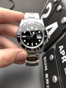 Clean Factory Luxury Men's Watch 41mm Sapphire Glass Högkvalitativ automatisk mekanisk designer Watch 904L Dual Waterproof Black Dial Timing Watch With Box