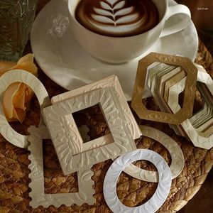 20st Border Relief Paper Frames Square Oval Carving Decoration Stickers Material Sculpture Sculpture Mönster 85 121mm
