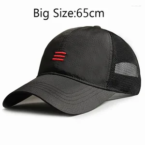 Ball Caps Letni oddychający swobodna czapka baseballowa dla mężczyzn Szybkie suszenie na zewnątrz sportowy ciężarówek ciężarówek 65 cm męski szczyt duży rozmiar