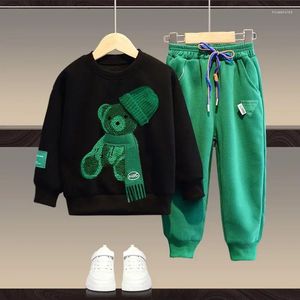 Clothing Sets Autumn Baby Girl Boy Clothes Set Children Sports Cartoon Bear Sweatshirt Top And Pants Buttom Two Piece Suit Cotton Tracksuit