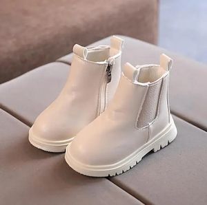 Fashion Kids Boots PU Leather Boots Winter Children's Shoes Princess Girls Anti Slip Foot Warmer Snow Boots 1-10 Years Old 240129