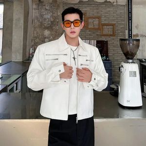 Männer Jacken SYUHGFA Persönlichkeit Zipper Design Casual Männliche Mäntel Koreanische Streetwear Fashion Frühling 2024 Kurze Stil Jacke