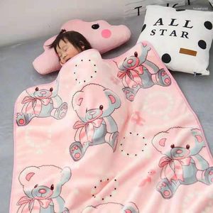 Blankets Children Double Side Plush Soft Small Blanket Cute Print Pattern Baby Keep Warm Cover Born Skin-friendly Hug