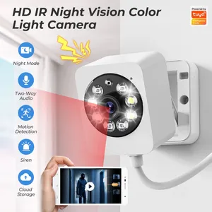 Câmera wi-fi tuya casa inteligente visão noturna proteção de segurança pir detecção movimento filmadora vigilância