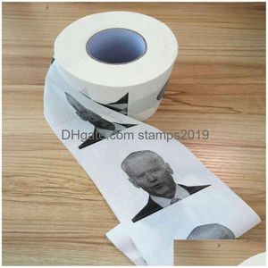 Tissue Boxes Napkins Novelty Joe Biden Toilet Paper Roll Funny Humour Gag Gifts Kitchen Bathroom Wood Pp Printed Toilets Papers Na Dhbiu