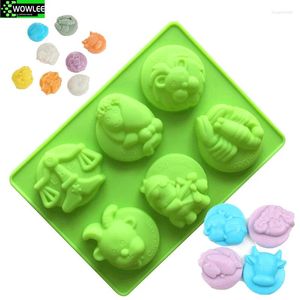 Formy do pieczenia 2 typy Oznaki silikonowej formy zodi zodiaku 12 konstelacji 6 otworów Bakeware Candy Fondant Pudding Forma