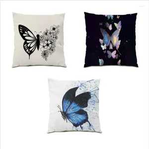 Pillow Throw Covers Dog Living Room Decoration Home Decor Cover 45x45CM Cute Cartoon Butterfly Square Oil Painting E0449