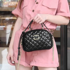 Kadınlar için yüksek uç koyun derisi çantası yeni moda tek omuz crossbody çanta, çok yönlü koyun desen elmas ızgara zincir çantası