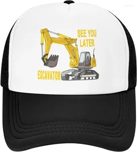 Ball Caps WiSedial Boys 'İnşaat Excavator Nefes Alabası Kamyon Şapkası Gençlik ve Toddler Ayarlanabilir Ağ Snapback Trucker Beyzbol Kapağı