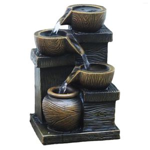 Estatuetas decorativas Fonte de água interna Mesa ao ar livre Quarto Zen Cachoeira Fazenda Quintal Pátio Home Office Deck Escultura Decoração