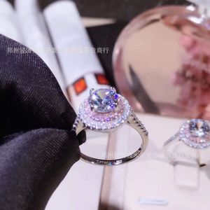 Designer Tiffaney Jewelry t Família 925 prata esterlina grupo de diamante de alto carbono definido com diamante rosa luz anel de casamento de luxo para homens e mulheres