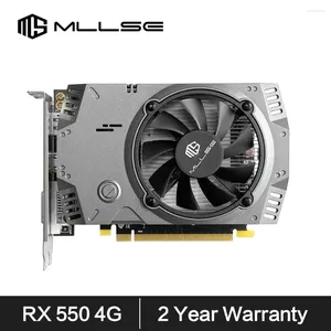 그래픽 카드 Mllse AMD RX 550 4GB 카드 GDDR5 128 비트 DVI HDMI DP PCI-E 3.0 RADEON GPU 게임 비디오 PAPA DE