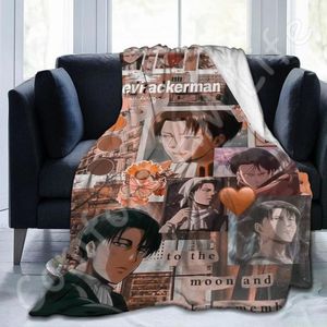 Cobertores Levi Ackerman Cobertor Ultra-macio Leve Flanela Fleece Lance Moderno para Viagem de Escritório em Casa 80x60 Polegadas Cama Spread