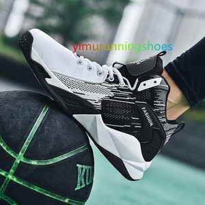 2021 New Men's Basketball Shoes Students Youth Breathable Ankle Basketball Sneakers Athletic Sports Shoes Size 35 Sports L42