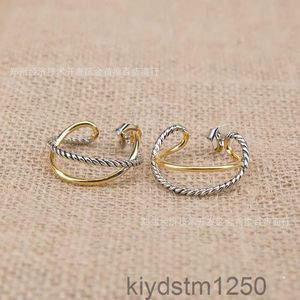 Double Designer Earrings Luxury Sale Jewelry 925 Sterling Layer Silver Two Tone Quick C-shaped E0QW