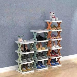 Enkel monterad skoskåp Stapble Shoe Rack Multi-Layer Storage Shoes Shelf Box Space Saving Cabinet Shoes Organizer 240131