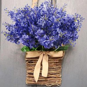 Flores decorativas buquê de simulação de flores artificiais, resistente a uv, buquê de flor de jacinto falso, adereços ornamentais para decoração de casa